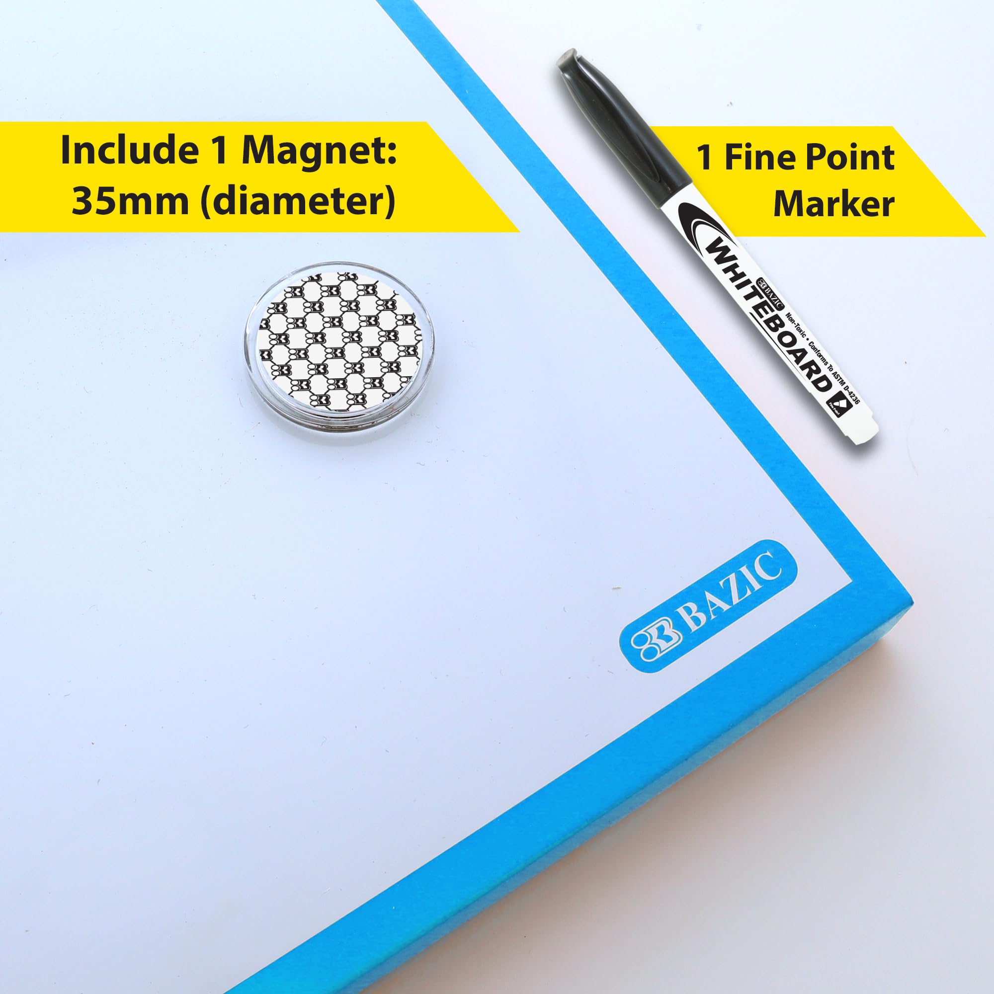 BAZIC 12-Pack Magnetic Dry Erase Board Set - 14