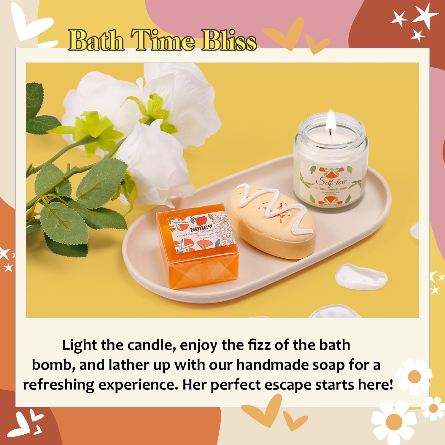 Self Care Gift Basket for Women - 10pcs Spa & Wellness Set with Get Well Soon & Thank You Gifts - Perfect for Mom, Best Friend, Sister - Relaxation & Recovery Care Package for Birthdays, Holidays & Special Occasions