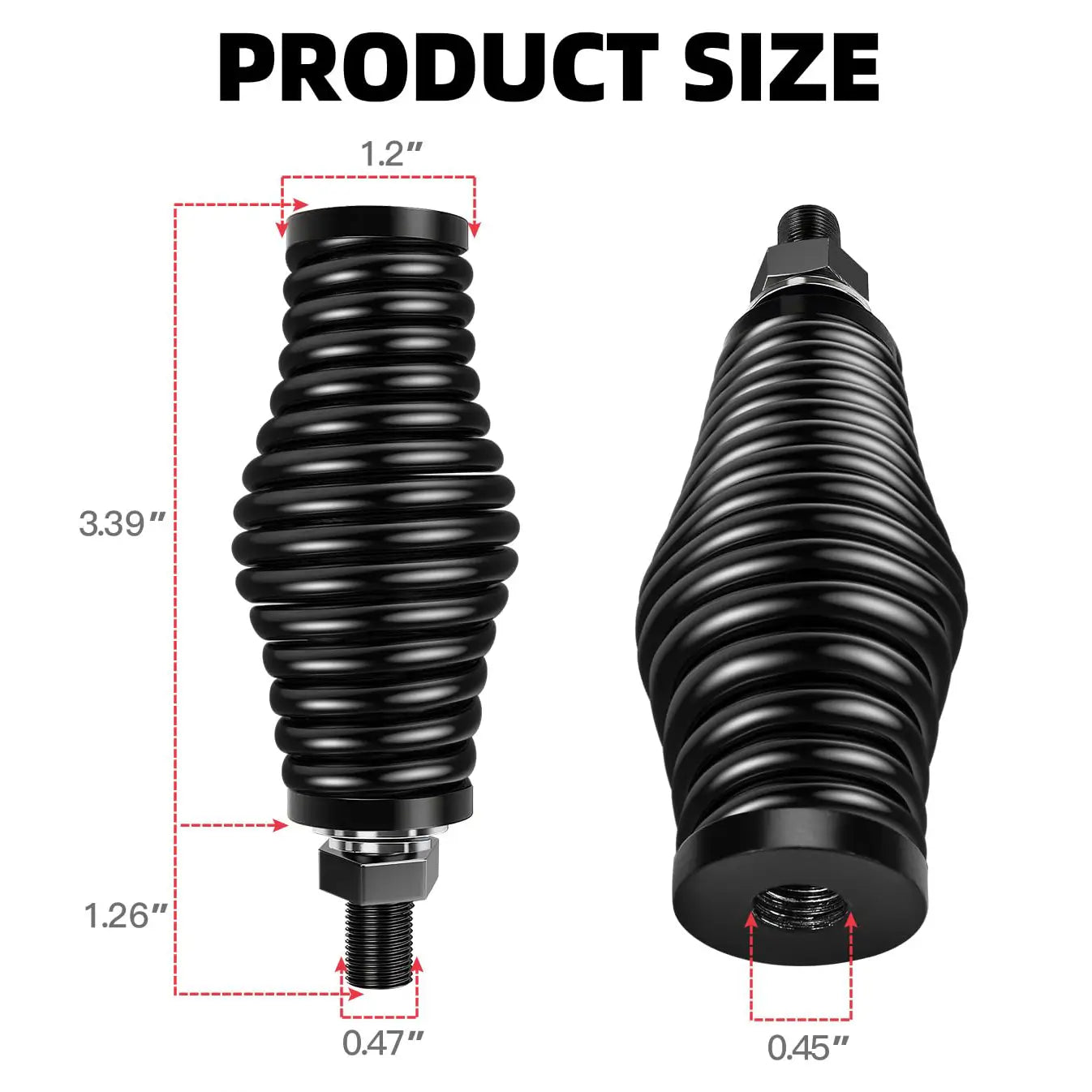 2-Pack Whip Light Spring Mounting Base for Off-Road Vehicles - Durable ATV, UTV, Motorcycle Accessory for Night Riding & Off-Road Adventures