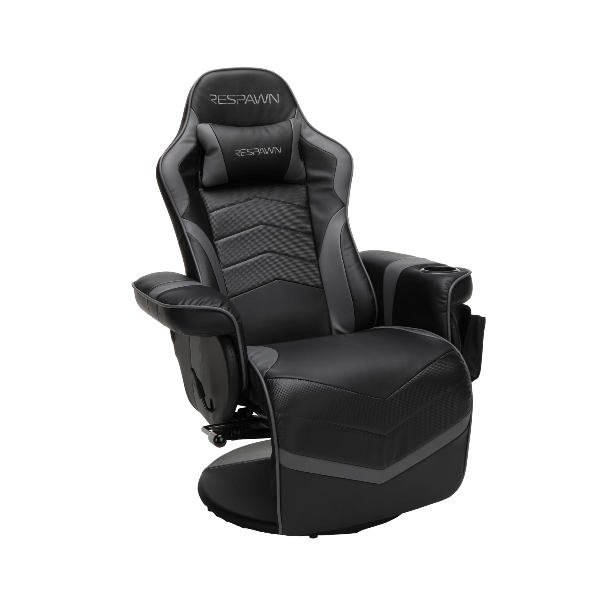 RESPAWN 900 Racing Style Gaming Recliner Chair - Gray Ergonomic Video Game Chair with Footrest for PC, Console & Home Theater Gaming Comfort