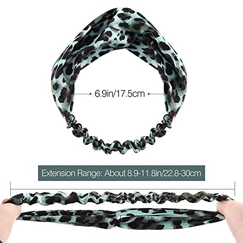 Belicia Leopard Print Headbands for Women & Girls - Fashionable Elastic Hair Bands with Twisted Criss Cross Design - Perfect for Workouts, Yoga, Sports and Everyday Style