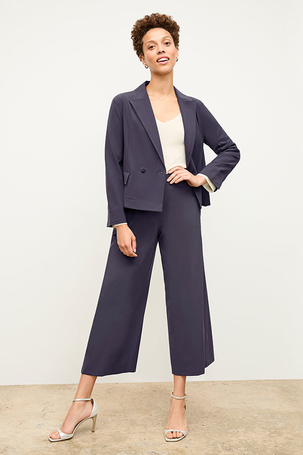 Elena Travel Culotte Pants - OrigamiTech Wrinkle-Free Cool Charcoal for Women | Perfect for Business Trips & Casual Outings