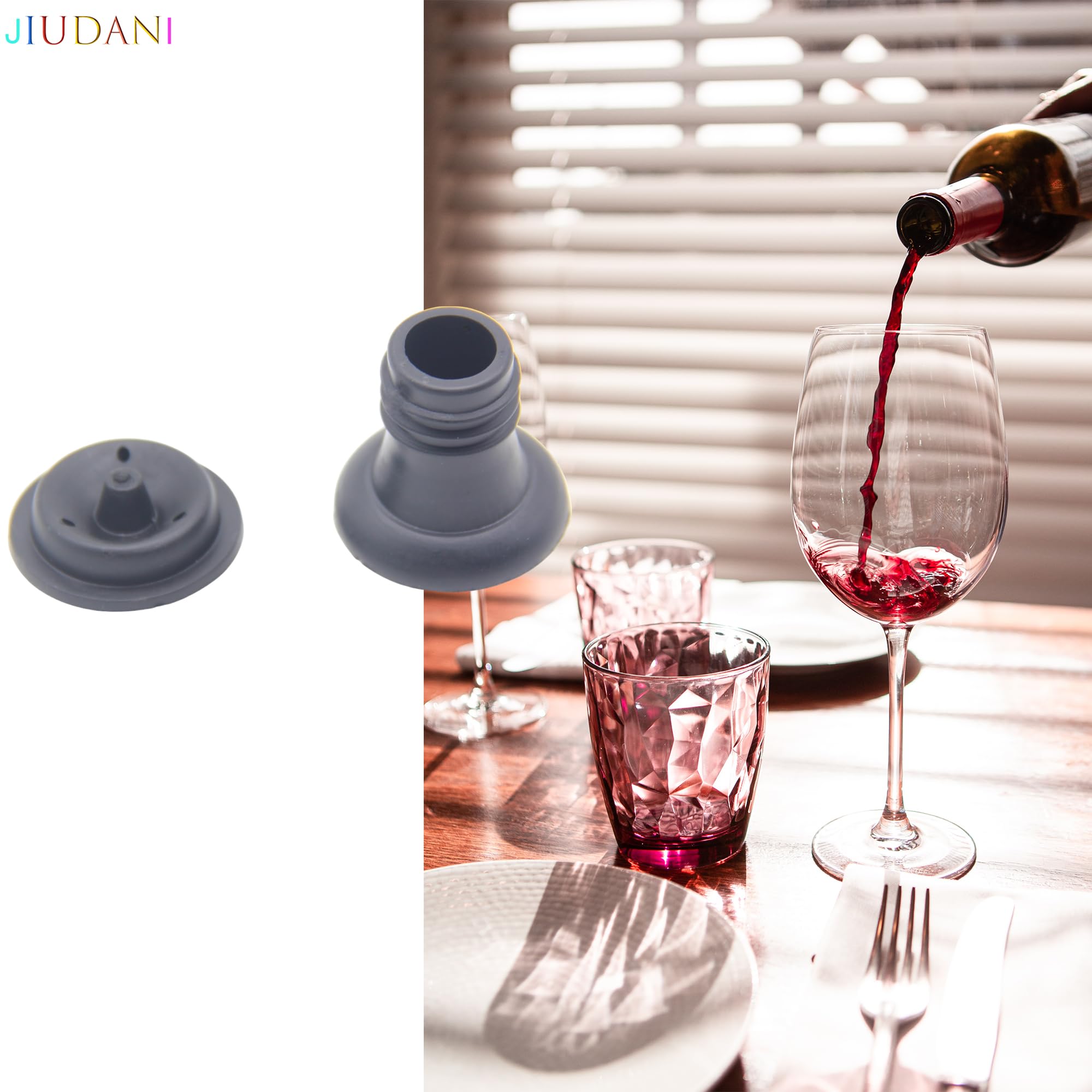 6-Pack Wine Vacuum Stoppers - Premium Rubber Wine Bottle Corks for Wine Saver Pumps | Preserves Wine Freshness & Flavor | Ideal for Home Bars, Restaurants & Wine Cellars