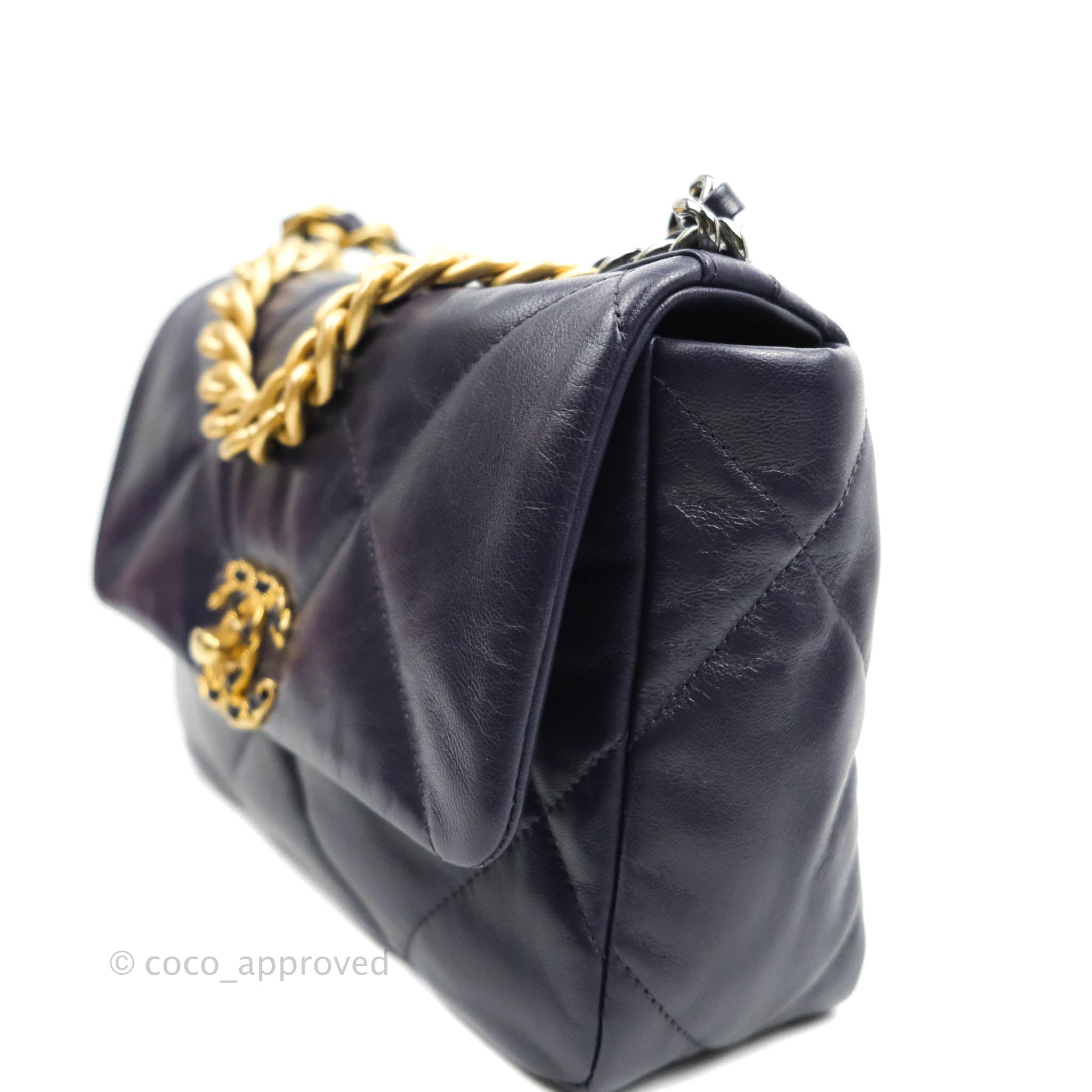 Chanel 19 Small Handbag in Dark Purple with Mixed Hardware - Luxury Crossbody Bag for Women, Perfect for Evening Events & Date Nights