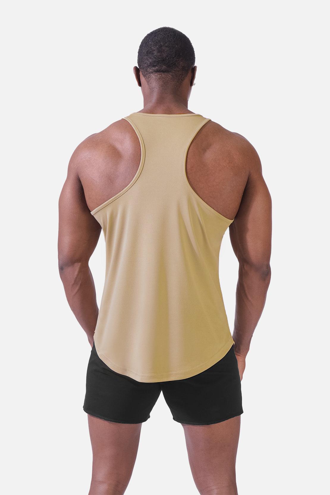 Jed North Microfiber Dri-Fit Tank Top - Khaki Beige | Moisture-Wicking Athletic Shirt for Workouts & Casual Wear