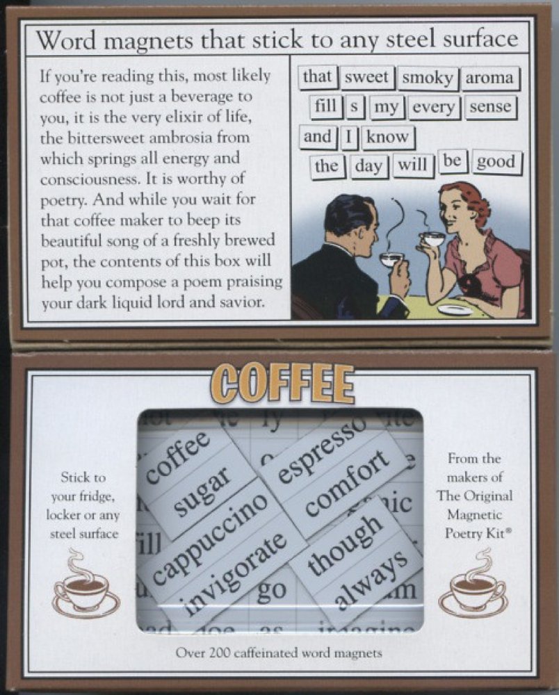 Magnetic Poetry Coffee Kit - Refrigerator Word Magnets for Writing Poems & Letters - Made in USA - Perfect for Creative Writing, Kitchen Decor & Fun Family Activities
