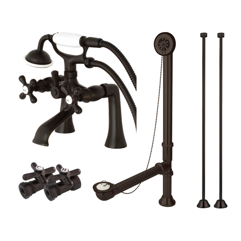 Kingston Brass CCK268ORB Vintage Deck Mount Clawfoot Tub Faucet Package