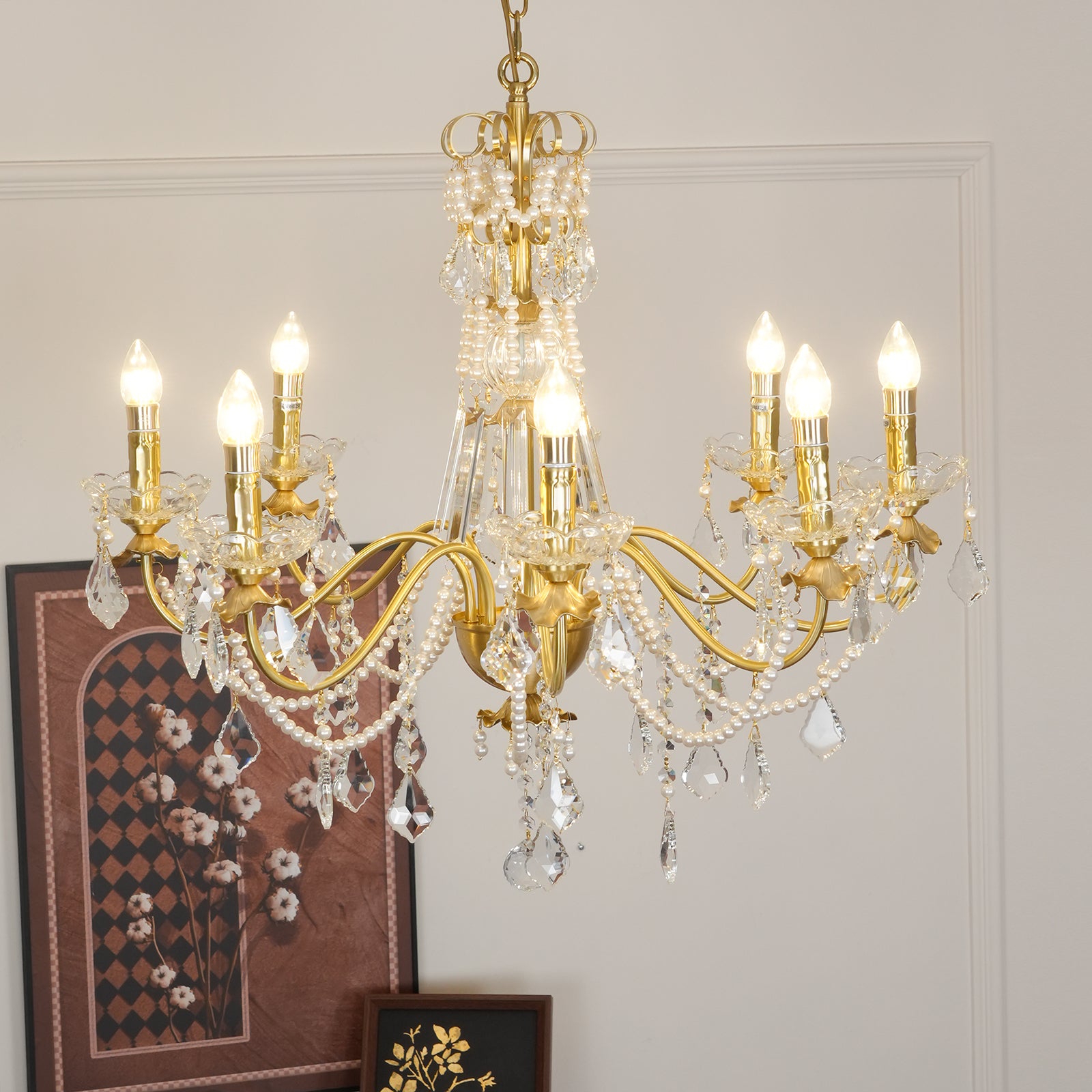 Safavieh Crystal Chandelier - Elegant Modern Lighting Fixture for Dining Room, Bedroom & Living Room | Dimmable LED Ceiling Light for Home Decor & Wedding Events