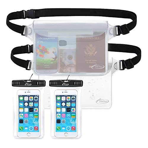2 * phone cases(black) + 2 * fanny packs(clear)