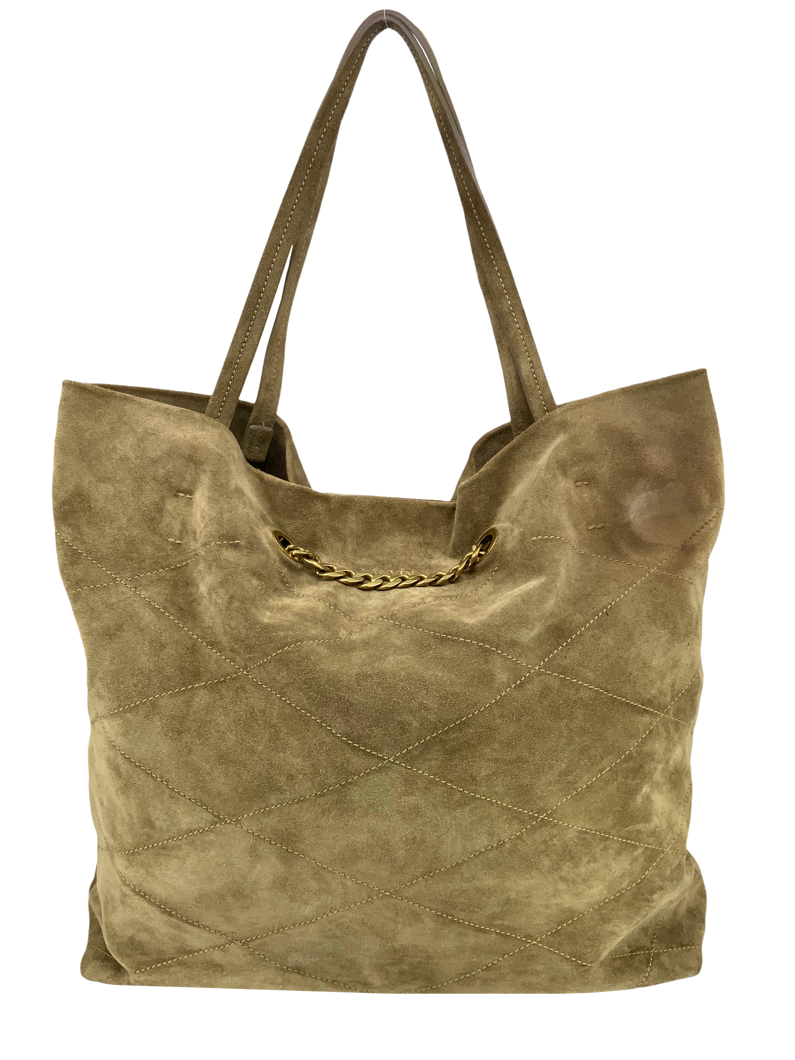 LANVIN Suede Quilted Carry Me Tote Bag - Luxury Designer Handbag for Women | Perfect for Work, Travel & Everyday Use