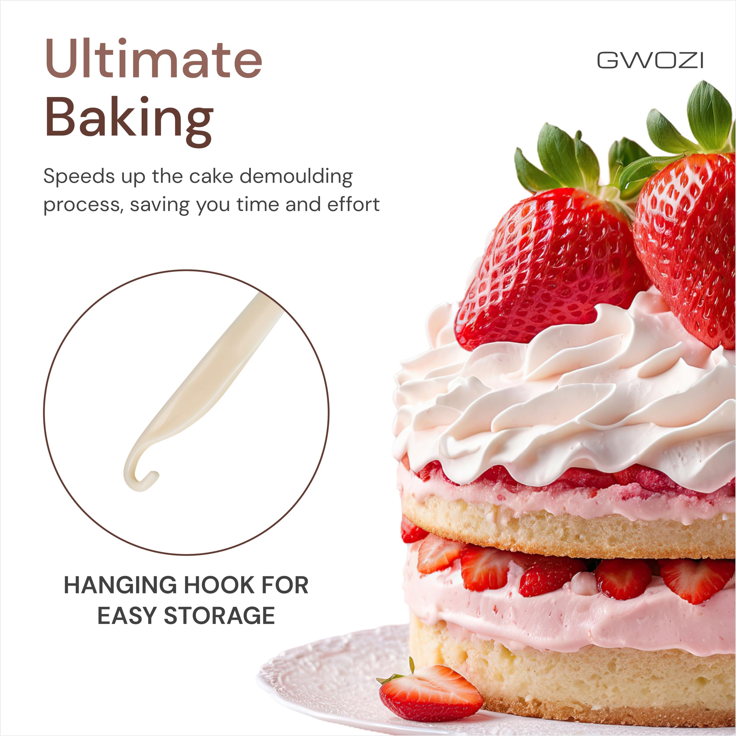 6-Piece Cake Release Tool Set - Plastic Cake Stripping Knife & Cookie Pastry Demoulding Tool - Kitchen Scraper & Butter Cream Spreader for Baking, Decorating, and Cake Making