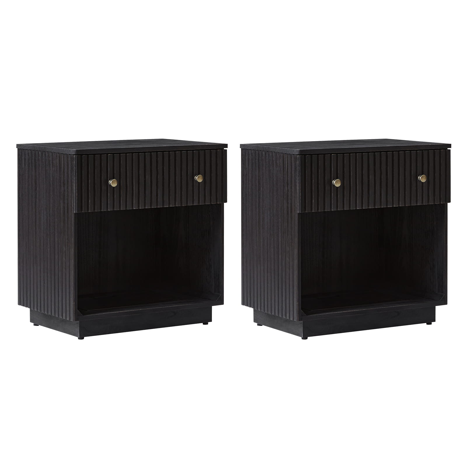 1 Drawer Nightstand with Open Shelf & USB Charging Station - Modern Bedside Table for Small Spaces, Bedroom, Living Room | Optional Types Available