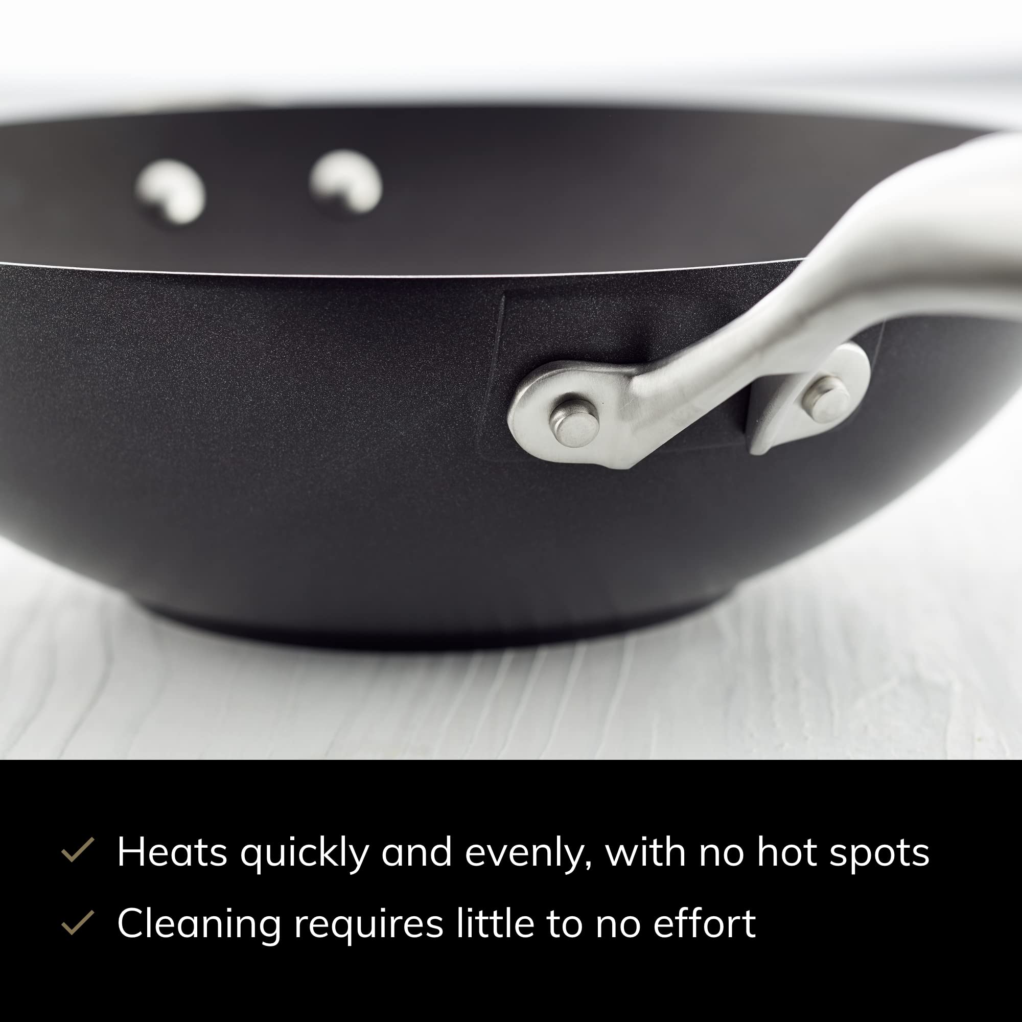 Scanpan Pro IQ 12.5” Nonstick Wok Pan - Premium Danish Handcrafted Cookware - Oven, Dishwasher & Metal Utensil Safe - Perfect for Stir Fry, Sautéing & Asian Cooking