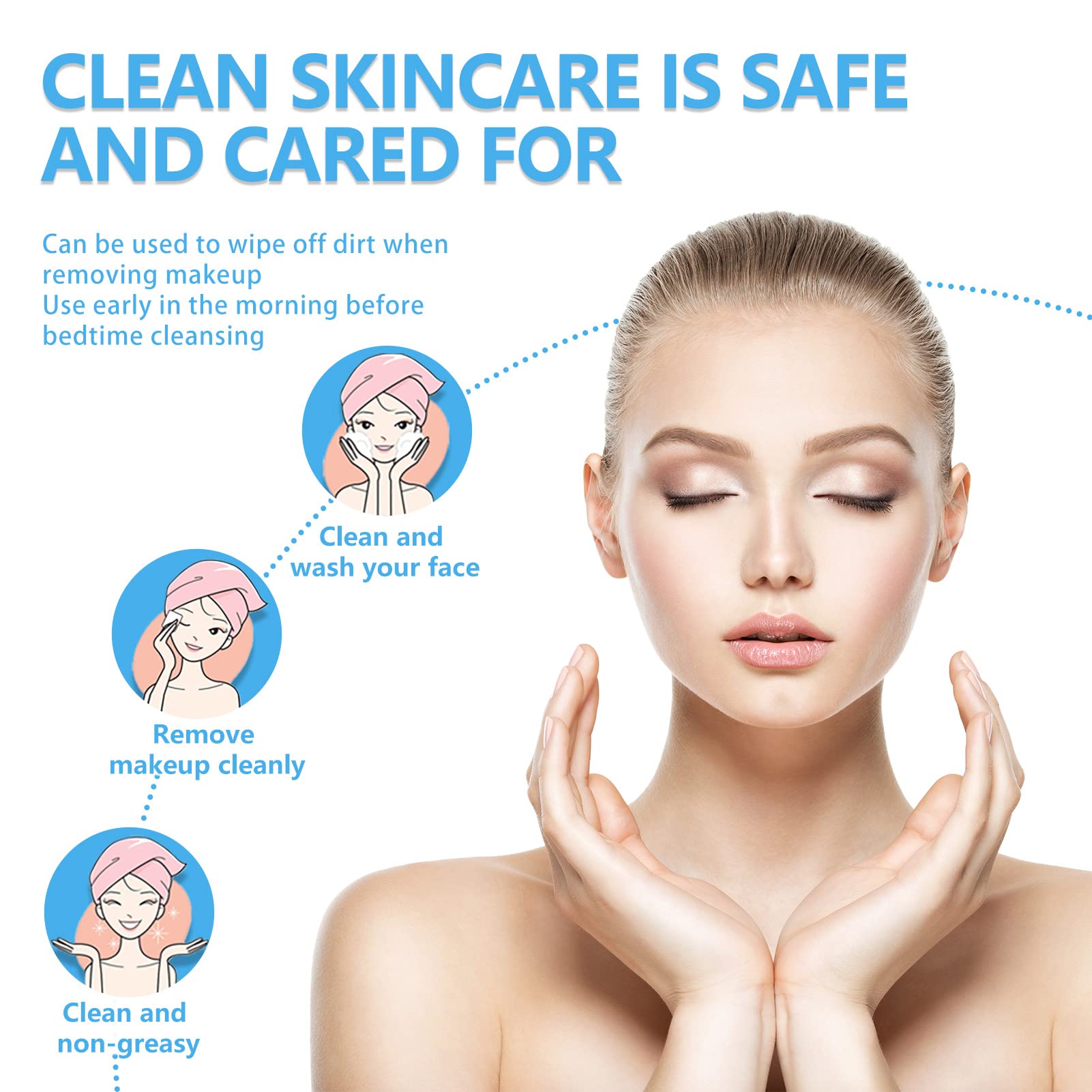 Clean Skin Club Disposable Face Towels - Hypoallergenic Facial Wipes for Sensitive Skin | Gentle Makeup Remover & Daily Cleansing for Acne-Prone Skin | Perfect for Travel, Gym & Skincare Routine