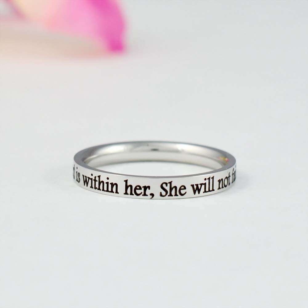 Christian Stainless Steel Stackable Ring - Psalm 46:5 Inspirational Gift for Sisters & Friends
