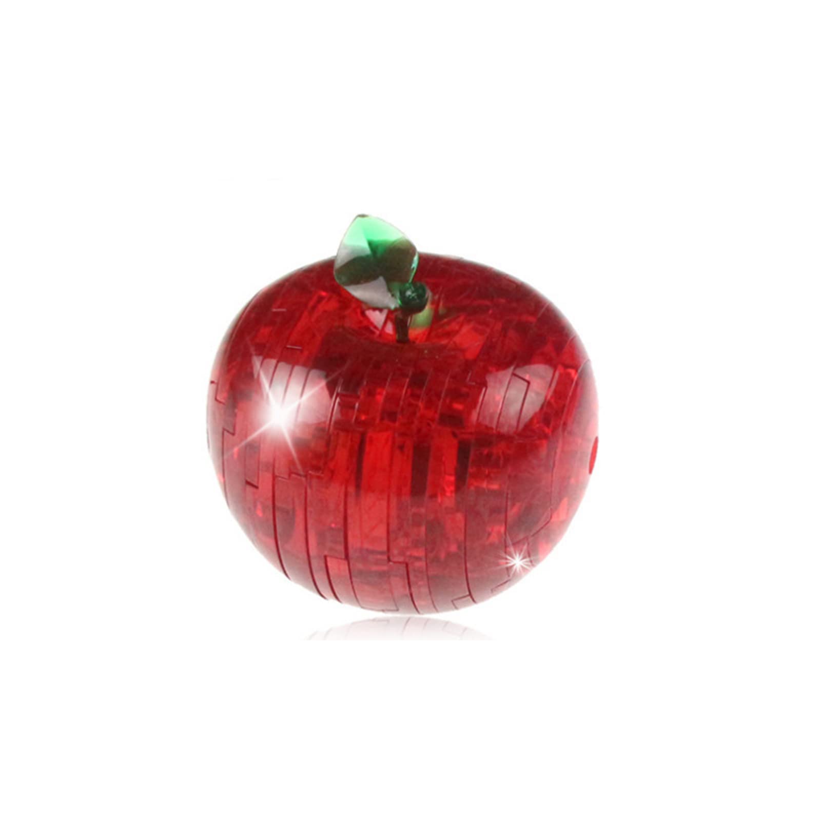 3D Crystal Puzzle Apple - Educational STEM Toy for Kids & Adults - Red - Perfect for Brain Teaser, Gift, and Home Decor