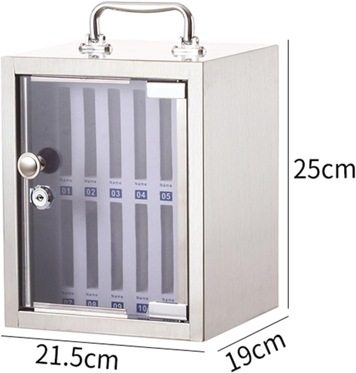 Lockable 12-Unit Metal Cell Phone Storage Cabinet - Wall Mounted Stainless Steel Secure Phone Safe for Offices, Schools & Retail Stores