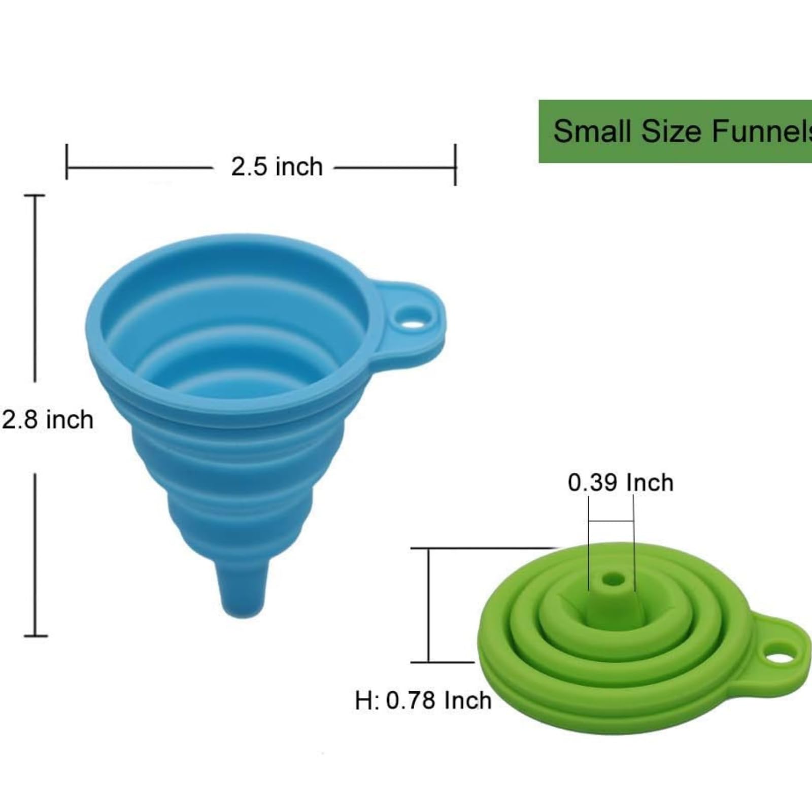 TASMAX Flexible Silicone Funnel - Foldable Mushroom Shape Kitchen Funnel for Oil, Liquids & Powder Transfer - Heat Resistant & Reusable - Pack of 3 - Perfect for Cooking, Baking, Auto Maintenance & DIY Projects
