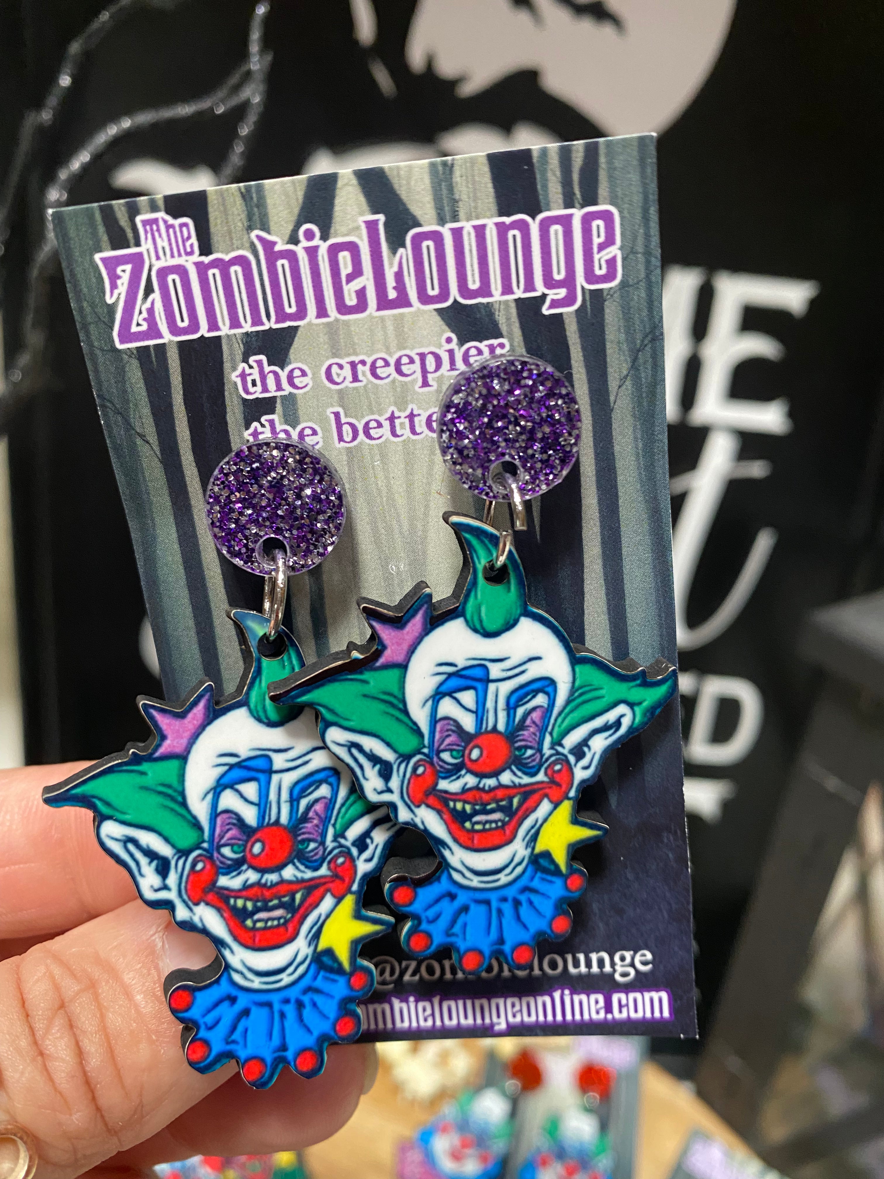 Killing Clowns Earrings - Unique Horror Jewelry for Halloween & Cosplay - Perfect for Costume Parties & Gifts