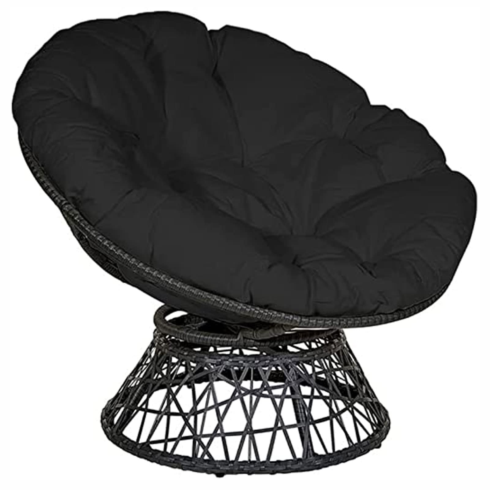 **SPXMQSS Hanging Chair Cushion Only - Soft & Comfortable Cotton Linen Seat Pad for Indoor/Outdoor Egg Chairs, Hammocks & Swings (Black, 120cm) - Perfect for Patio, Garden, Balcony & Relaxation**