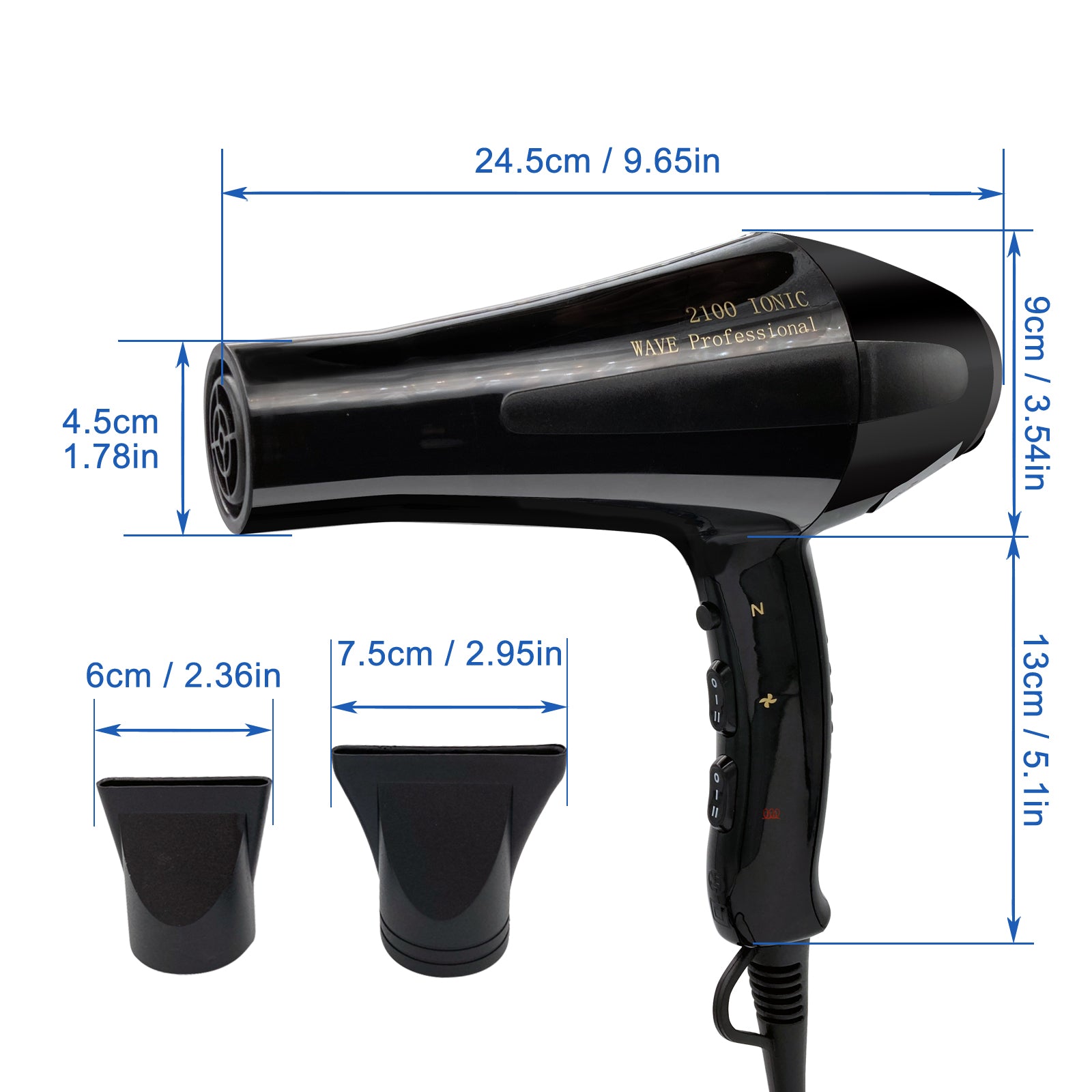 Professional 2100W Hair Dryer for Salon & Home Use - Fast Drying, Lightweight, Ionic Technology for Shiny, Frizz-Free Hair - Perfect for Stylists & DIY Hair Care
