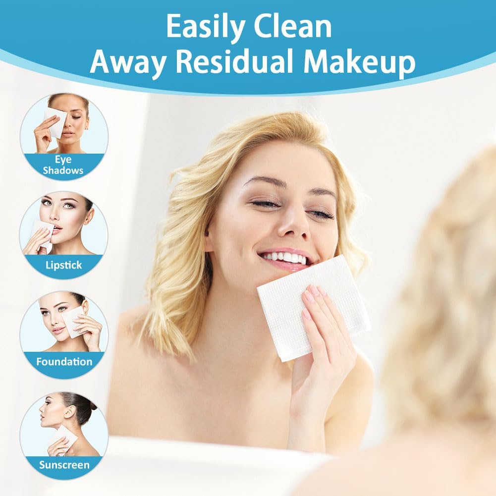 HOMEXCEL Biodegradable Disposable Face Towels - 600 Count, Super Soft Makeup Remover Wipes for Sensitive Skin | Gentle Facial Cleansing, Travel & On-the-Go Skincare Essentials