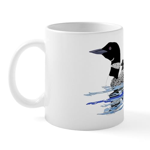 White - Loon With Babies Mug