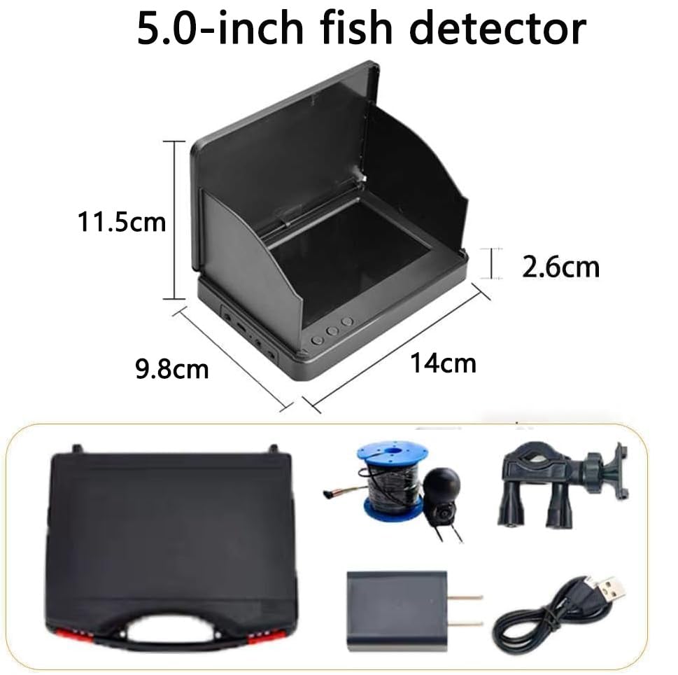**Colitt 5in Underwater Fishing Camera with Infrared Night Vision - Portable Fish Finder with 164ft Cable, Waterproof Fishing Monitor for Ice Lake & Deep Sea Fishing - Perfect for Night Fishing & Low Visibility Conditions**