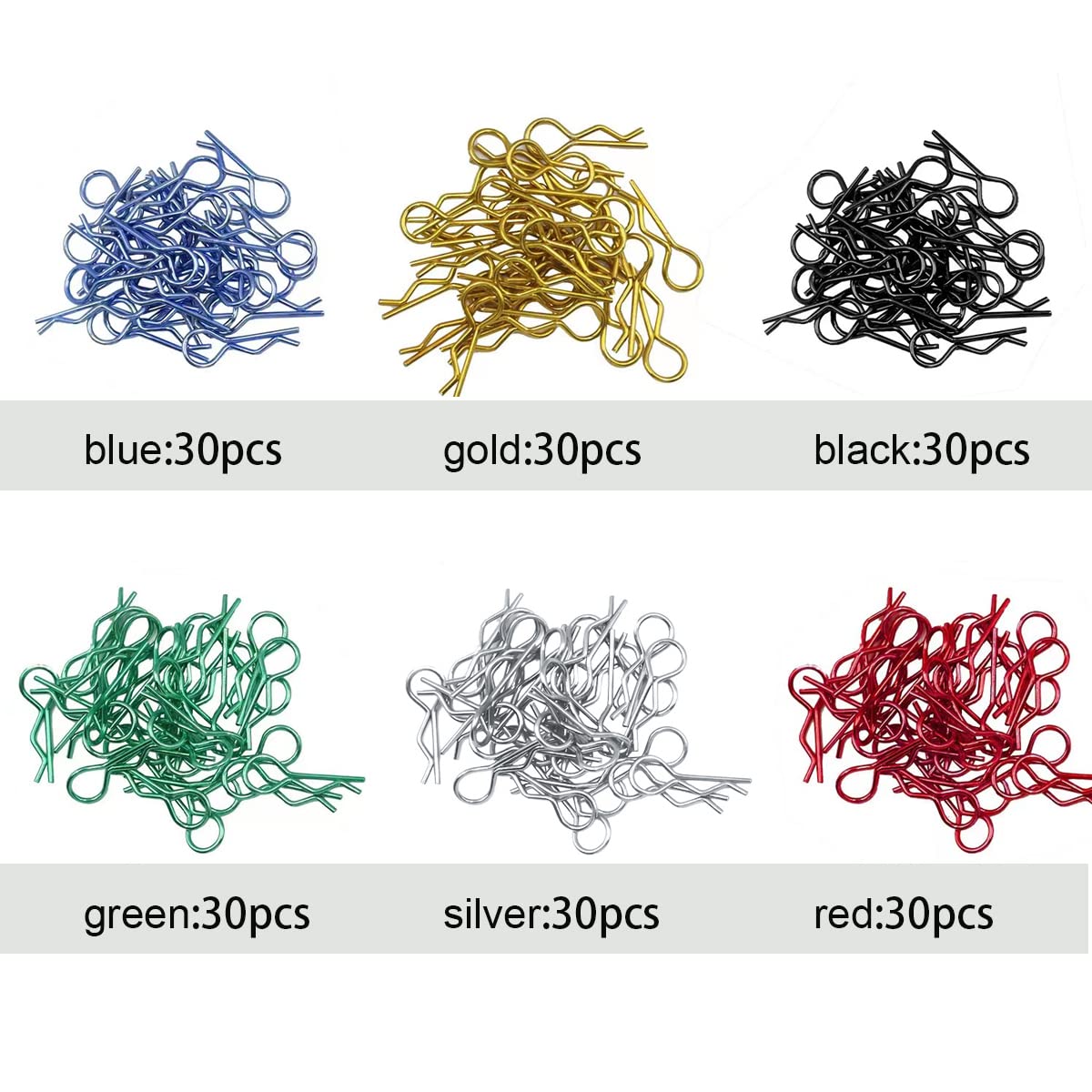180pcs Universal RC Body Clips - Heavy Duty Stainless Steel R Clips for 1/8 1/10 1/12 Scale RC Cars - Compatible with Traxxas, Redcat, HPI, Himoto, HSP, Exceed - Perfect for RC Truck, Buggy & Shell Replacement (Great for Off-Road Racing & Maintenance)