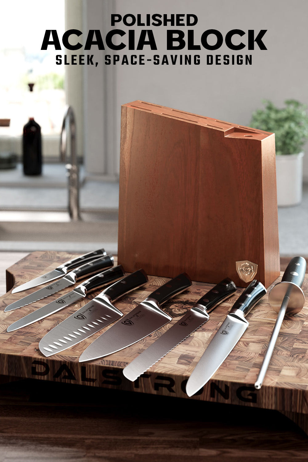 Dalstrong Gladiator Series 8-Piece Knife Block Set - NSF Certified Professional Kitchen Knives for Chefs & Home Cooking