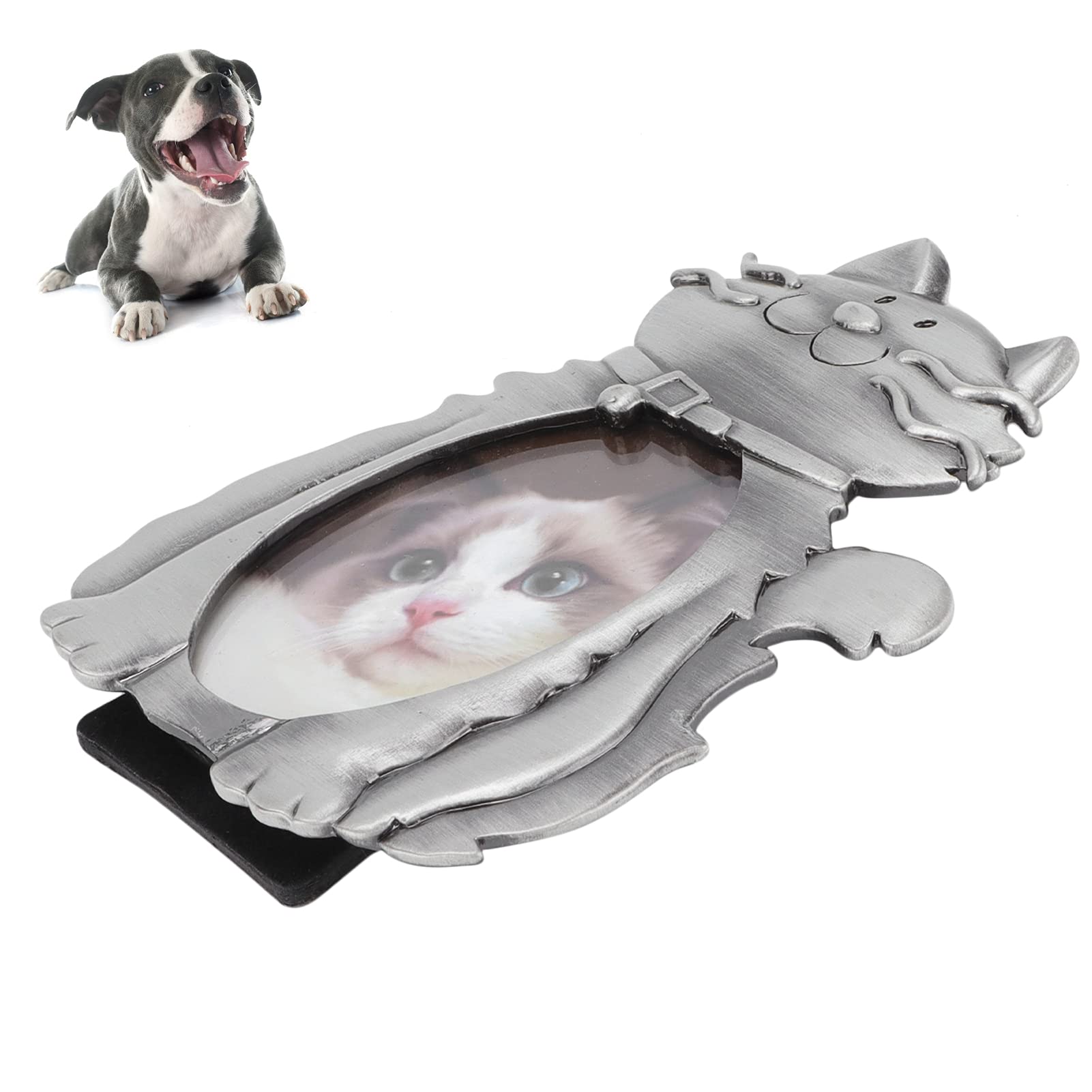 Metal Cat Picture Frame - Decorative Cartoon Pet Memorial Gift for Cats & Dogs | Perfect for Pet Loss Remembrance, Home Decor & Wall Display
