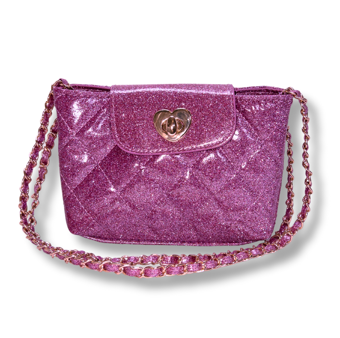 Paige Glitter Tote Bag - Stylish Purple Sparkle Purse for Women, Perfect for Shopping, Travel & Everyday Use