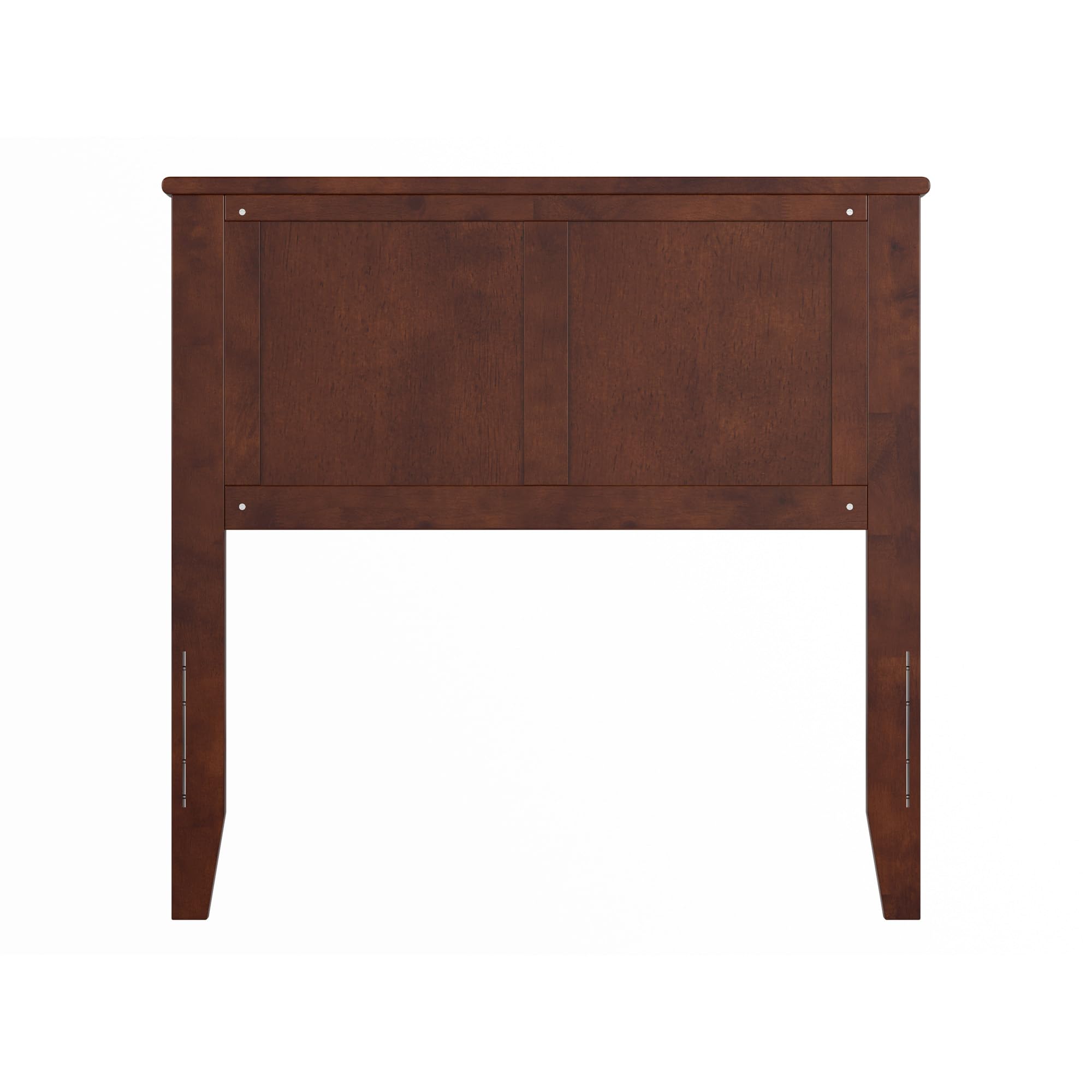 AFI Madison Twin Solid Wood Panel Headboard with USB Charging Ports - Walnut Finish - Modern Bedroom Furniture for Small Spaces & Guest Rooms