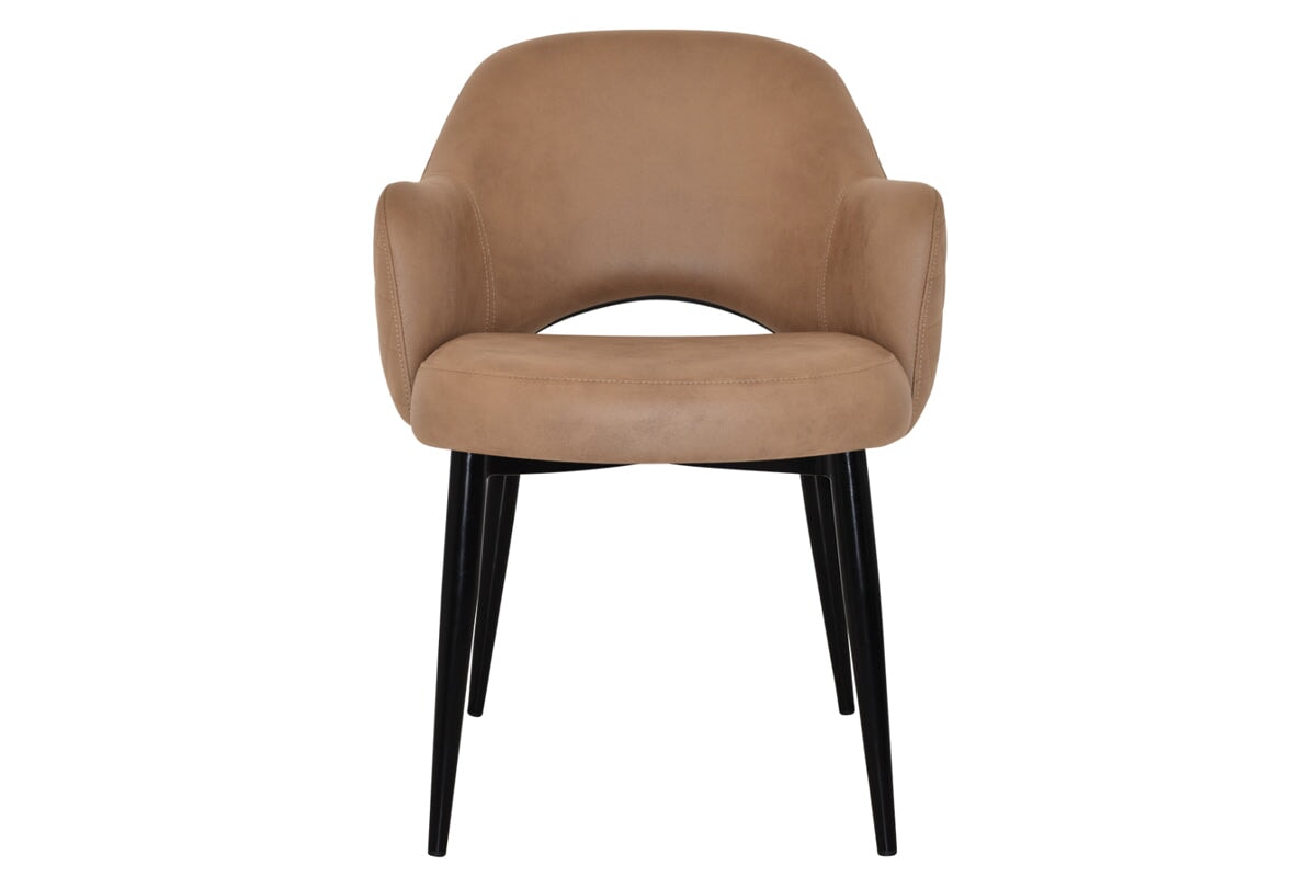 EZ Hospitality Cairo Indoor Armchair with Metal Base - Black 4-Leg Design for Living Room, Office, or Lounge Comfort