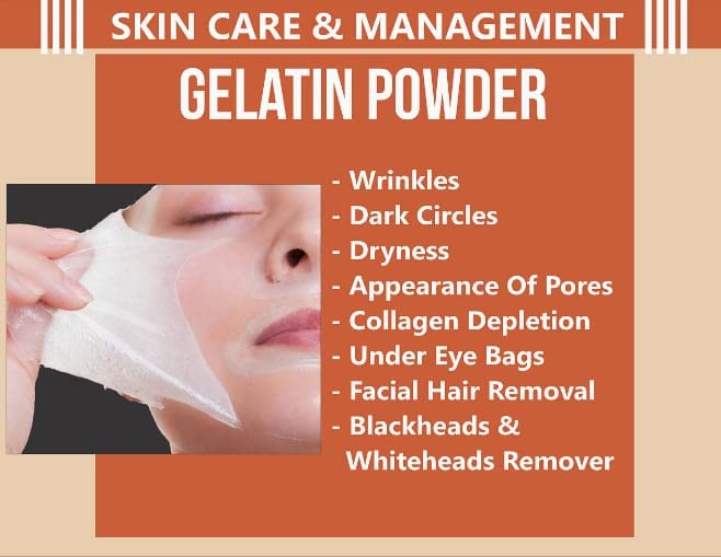 VITSZEE Gelatin Powder for DIY Face Mask, Hair Removal & Peel Off Mask - Multipurpose Beauty & Skincare (25g) - Perfect for Homemade Spa Treatments & Skincare Routines