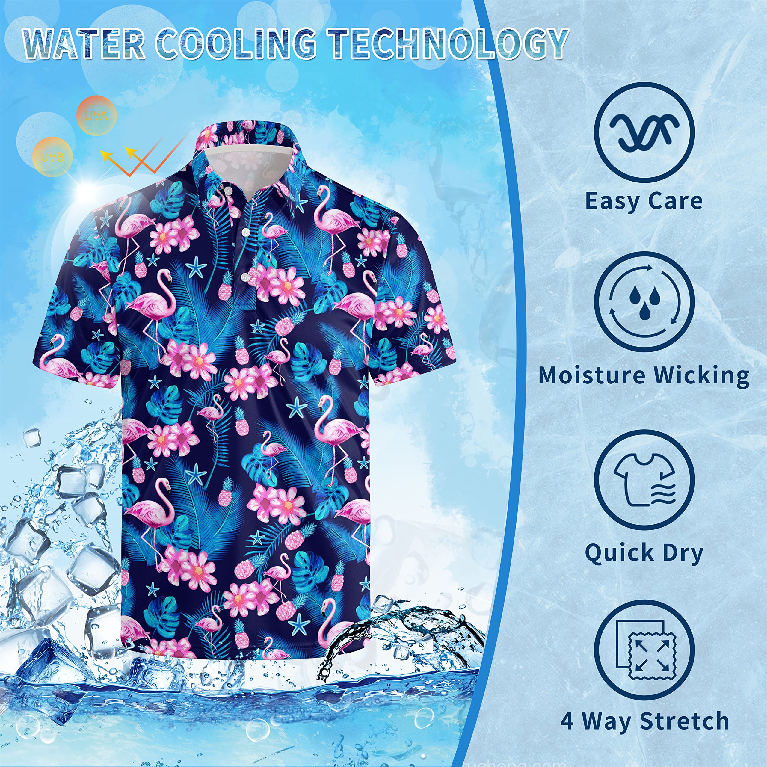 **SKYNORA Men's Golf Polo Shirts - Quick Dry Moisture Wicking Performance Shirts for Golf, Casual & Outdoor Activities**