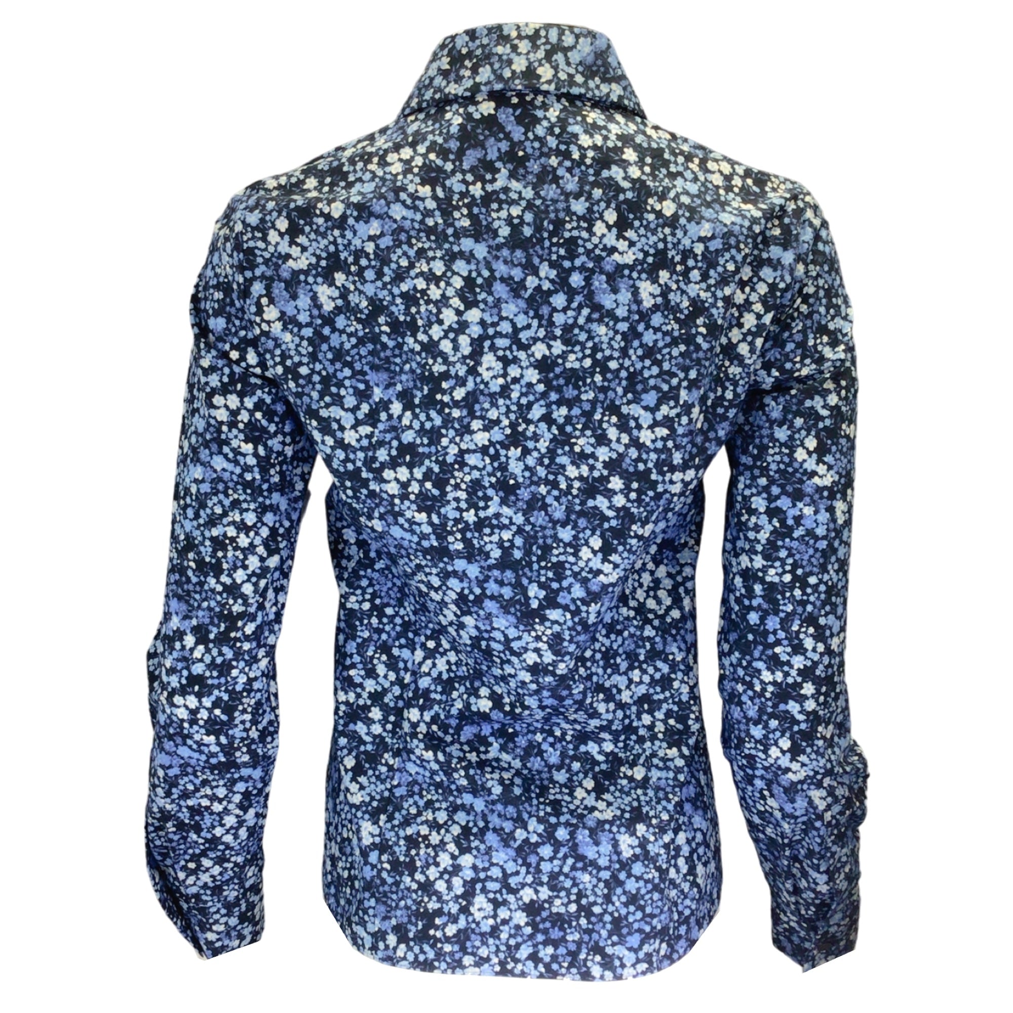Michael Kors Women's Blue Floral Cotton Shirt - Casual Button Down Top for Spring & Summer | Perfect for Office, Date Night & Weekend Outings