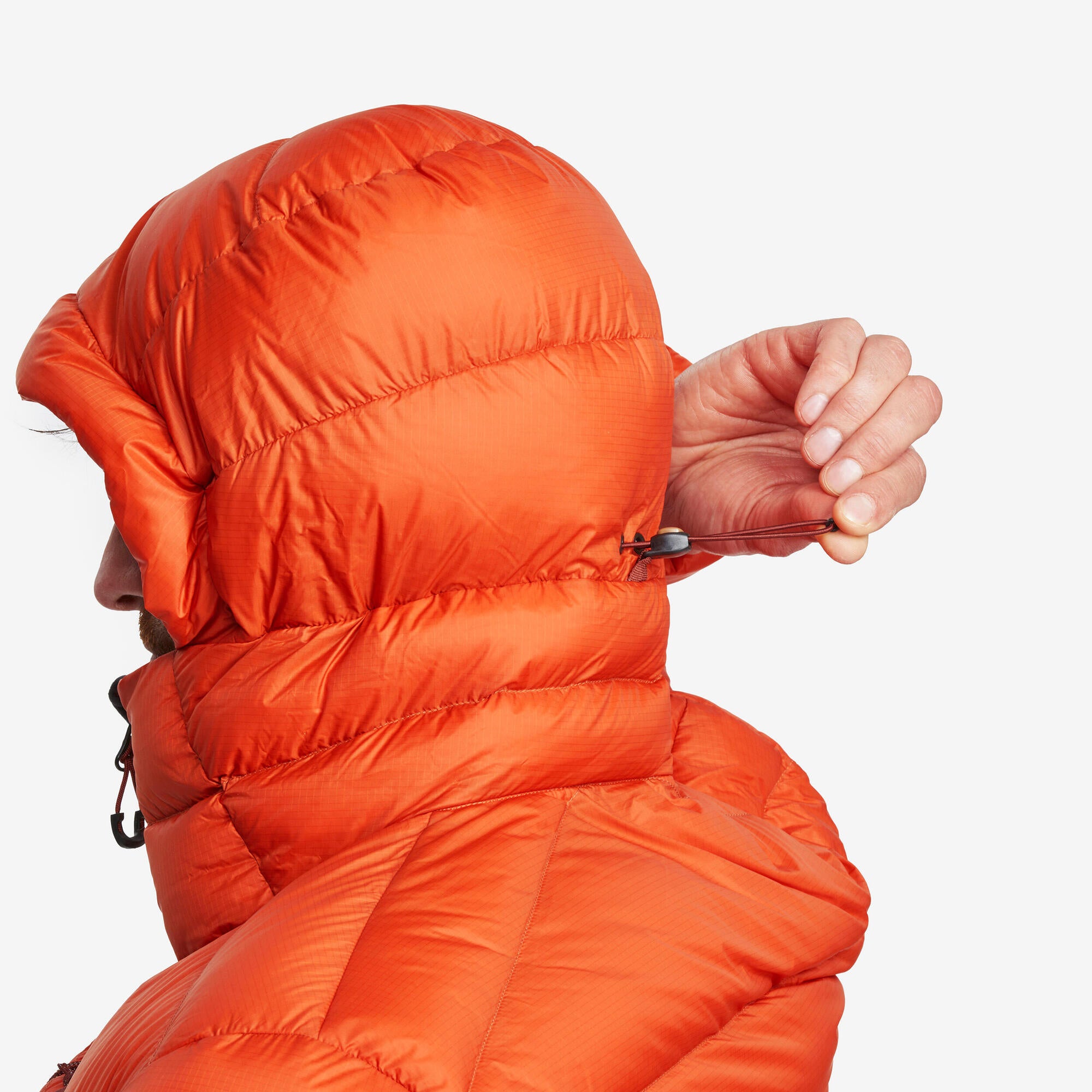 Forclaz MT500 Men's Hooded Padded Jacket for Mountain & Backpacking - Warm & Lightweight Down Coat for Hiking, Camping in Cold Weather (14°F)