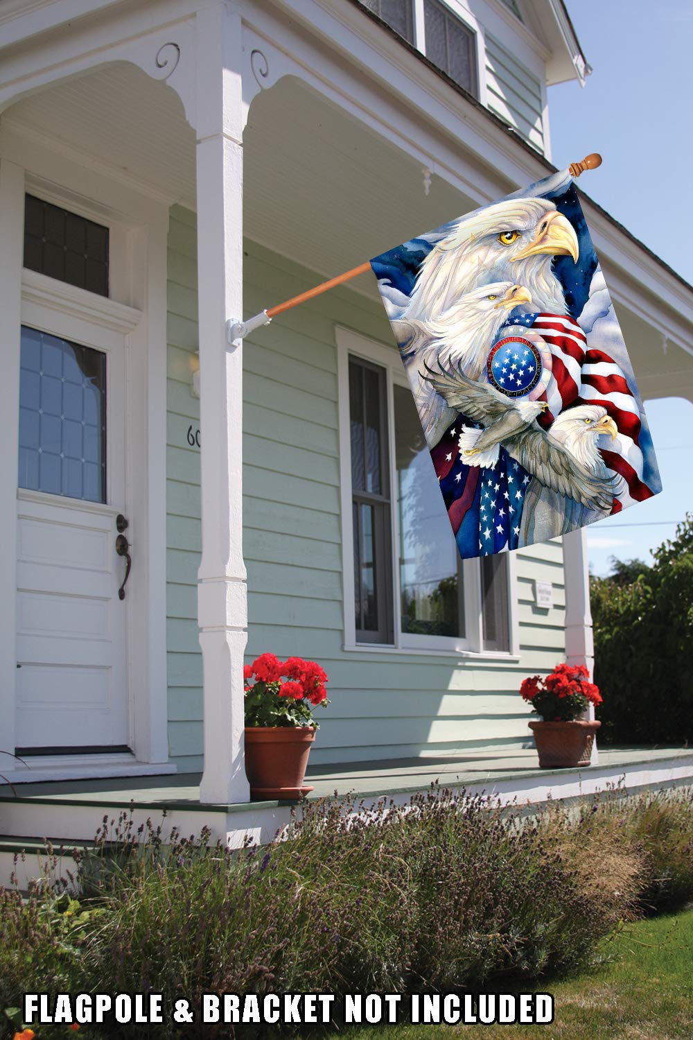 Toland Home Garden 1012378 Double Sided Patriotic Garden Flag - 28x40 Inch Bald Eagle American Flag for Outdoor Yard Decoration, House & Garden Display - Perfect for Memorial Day, 4th of July & Patriotic Events
