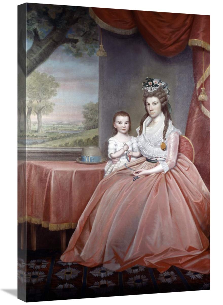 Ralph Earl Mrs. Elijah Boardman and Her Son Canvas Wall Art Print - Premium Gallery Wrap Giclee Reproduction - Perfect for Living Room, Bedroom & Office Decor