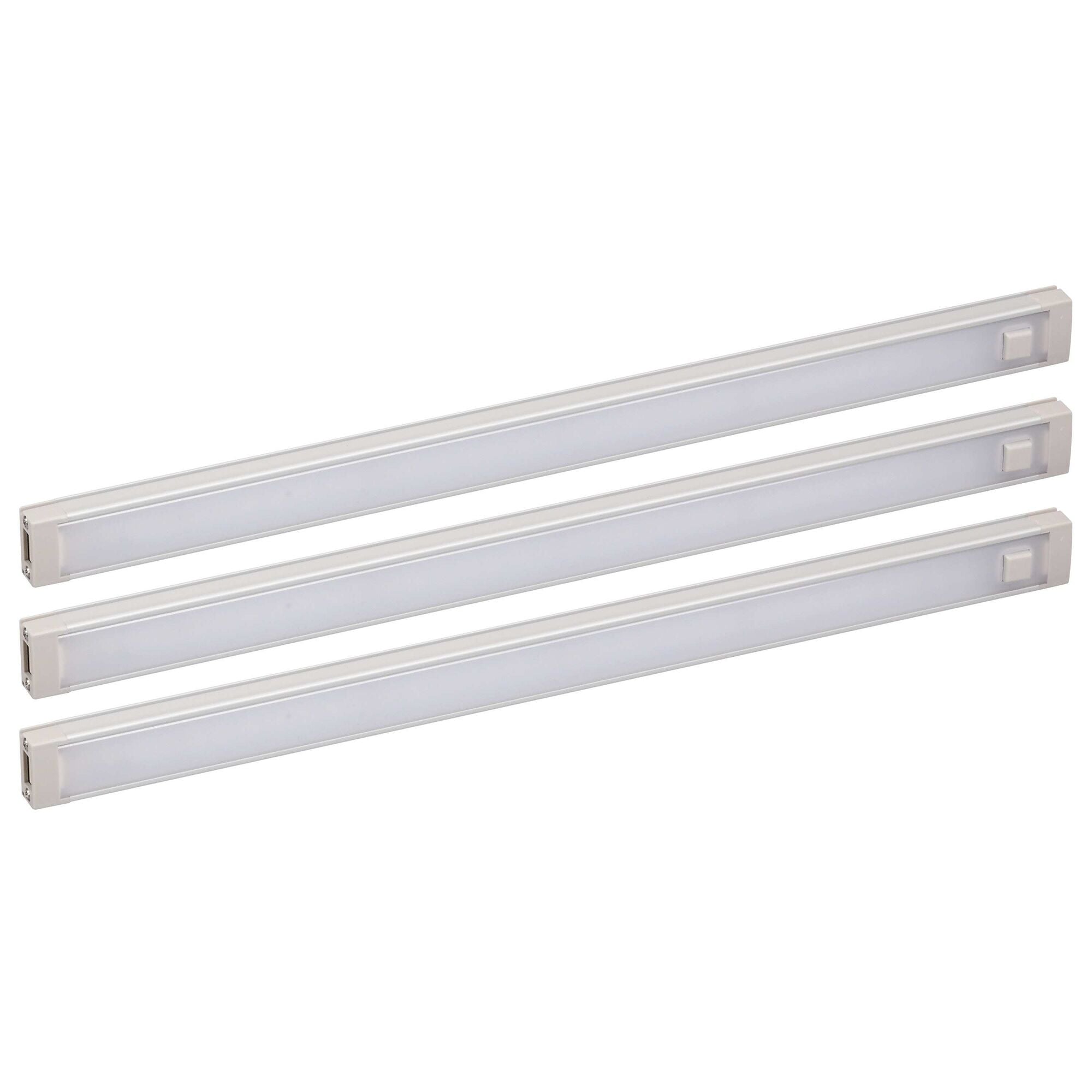 3 Bar LED Under Cabinet Lighting Kit - 12 Inch Natural Daylight White, Dimmable for Kitchen Countertops, Pantry & Workspaces
