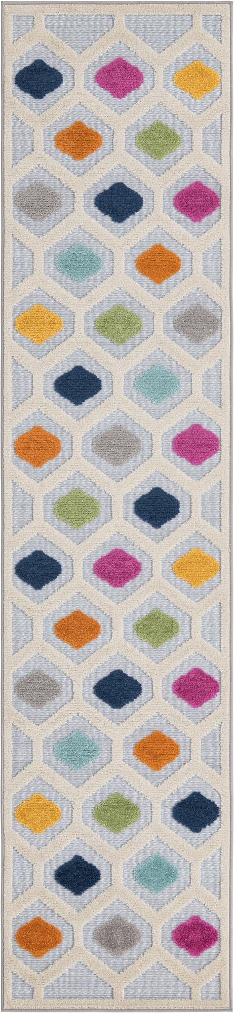 Rugs.com Aruba Outdoor Collection 10 Ft Runner Gray Low-Pile Rug - Waterproof & Durable for Patio, Deck, Hallway & Entryway - Perfect for Outdoor Entertaining & High-Traffic Areas