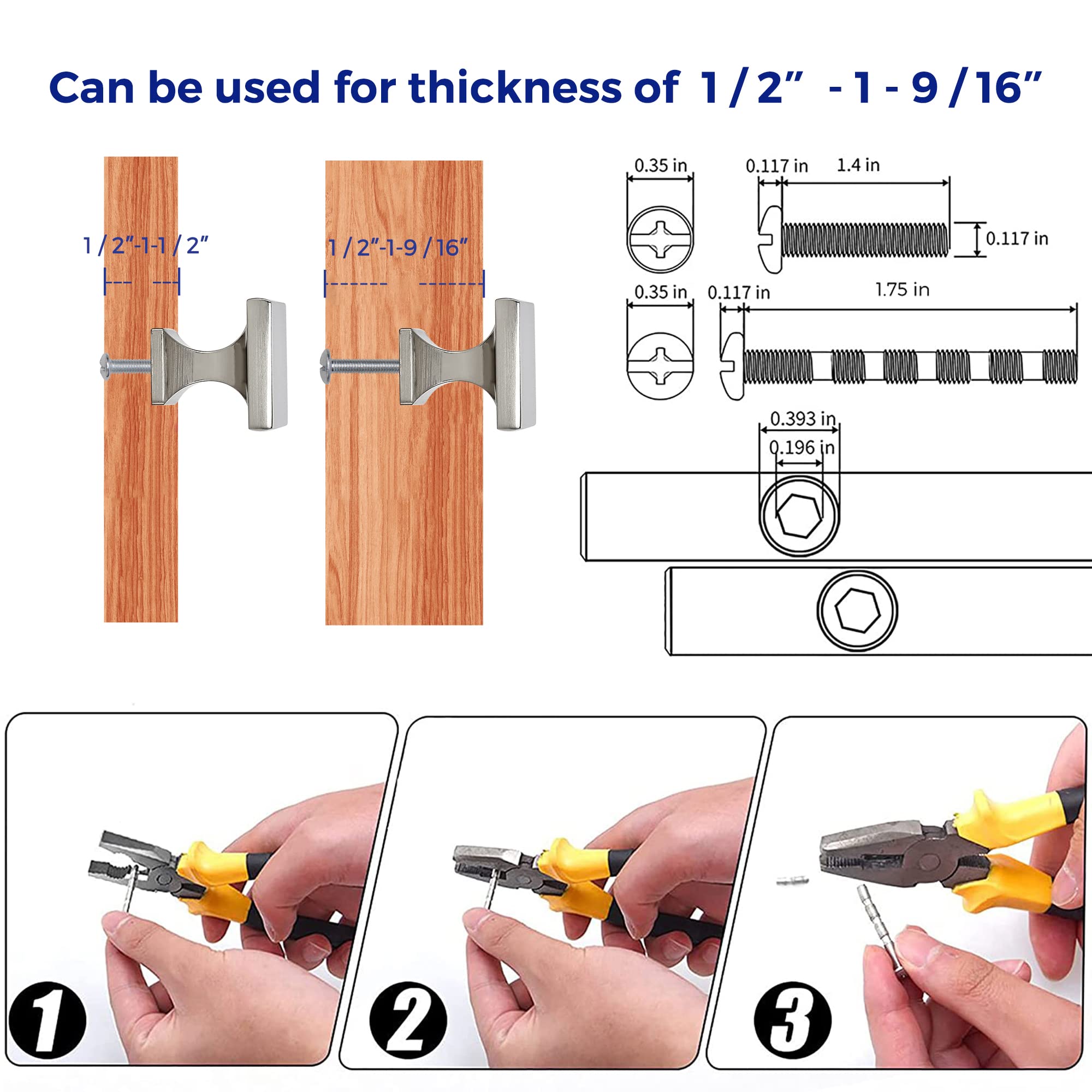 15 Pack Brushed Nickel Square Cabinet Knobs - Premium Kitchen & Drawer Hardware for Cabinets, Dressers & Furniture (Perfect for Home Renovation & DIY Projects)