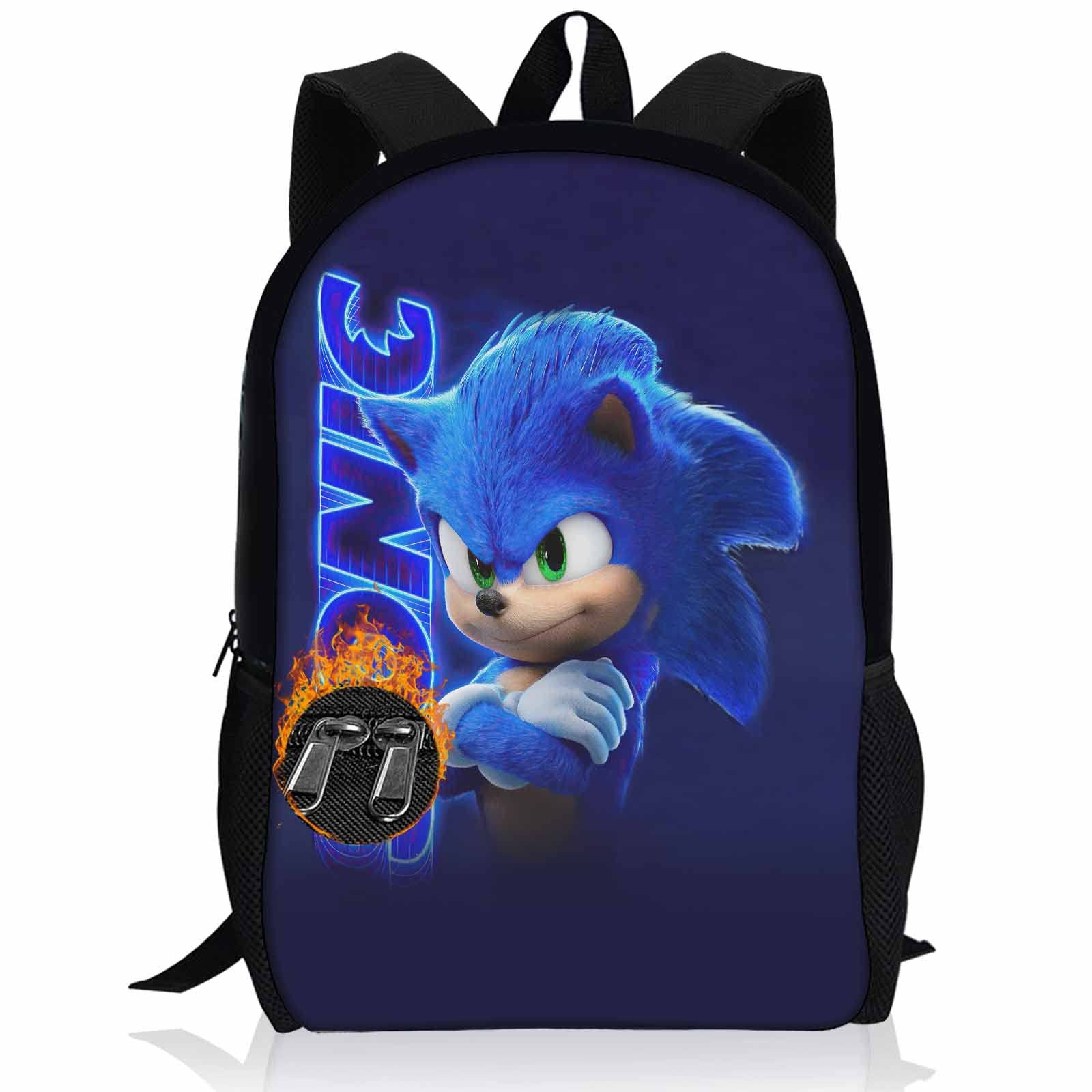 Enlvdaw Anime Hedgehog Backpack - 3D Printed Cartoon Laptop Bag for School, Travel & Hiking | Cute Kawaii Backpack for Women & Teens | Waterproof College Bookbag