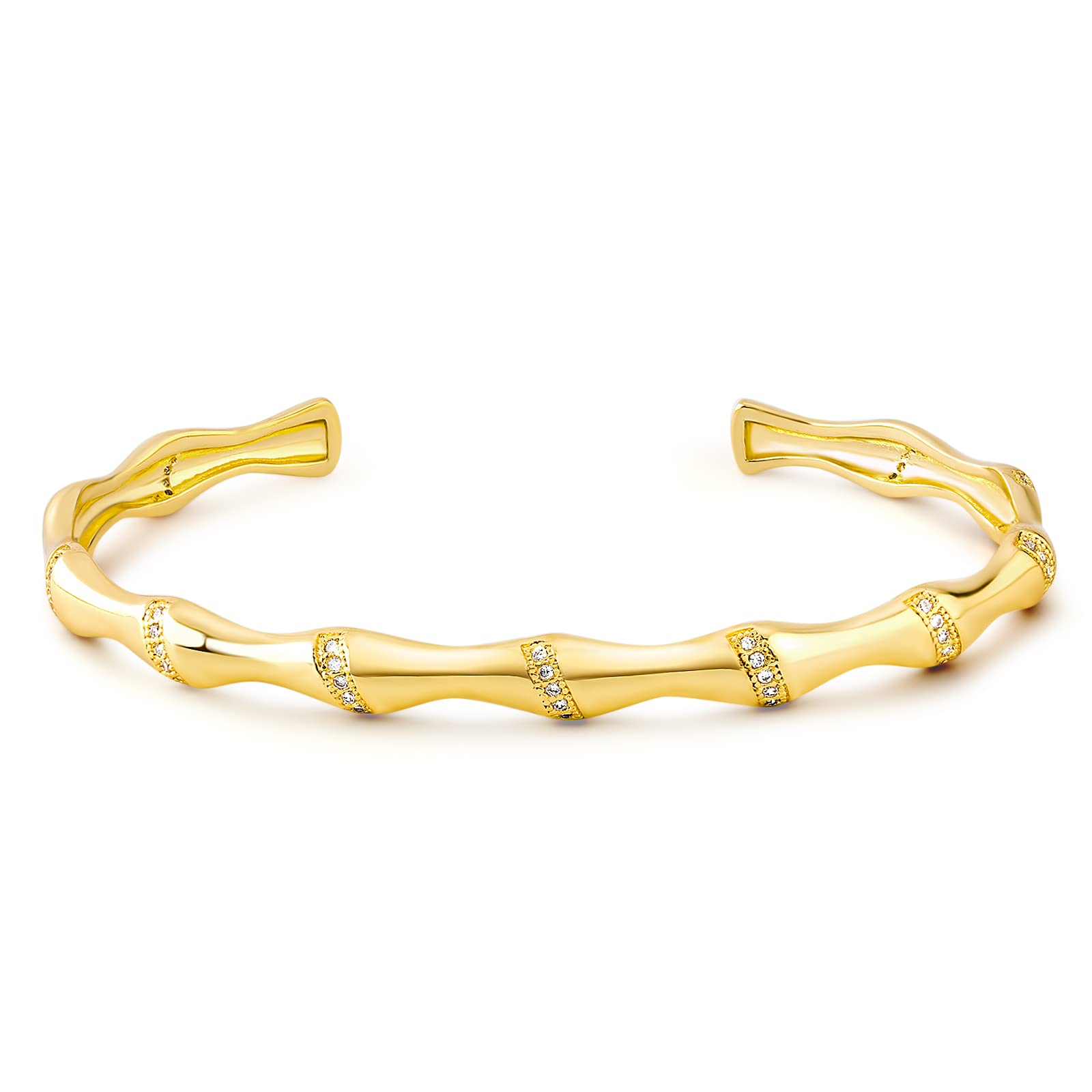 14K Gold Plated Adjustable Open Cuff Bracelet for Women - Hollow Butterfly Design with Cubic Zirconia - Elegant Fashion Jewelry Gift for Birthday, Anniversary & Special Occasions