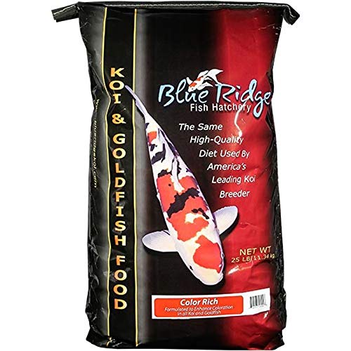 BLUE RIDGE 30251 High-Quality Floating Fish Food with Vibrant Colors - 25 lbs Bag | Perfect for Ponds, Aquariums & Outdoor Fish Feeding