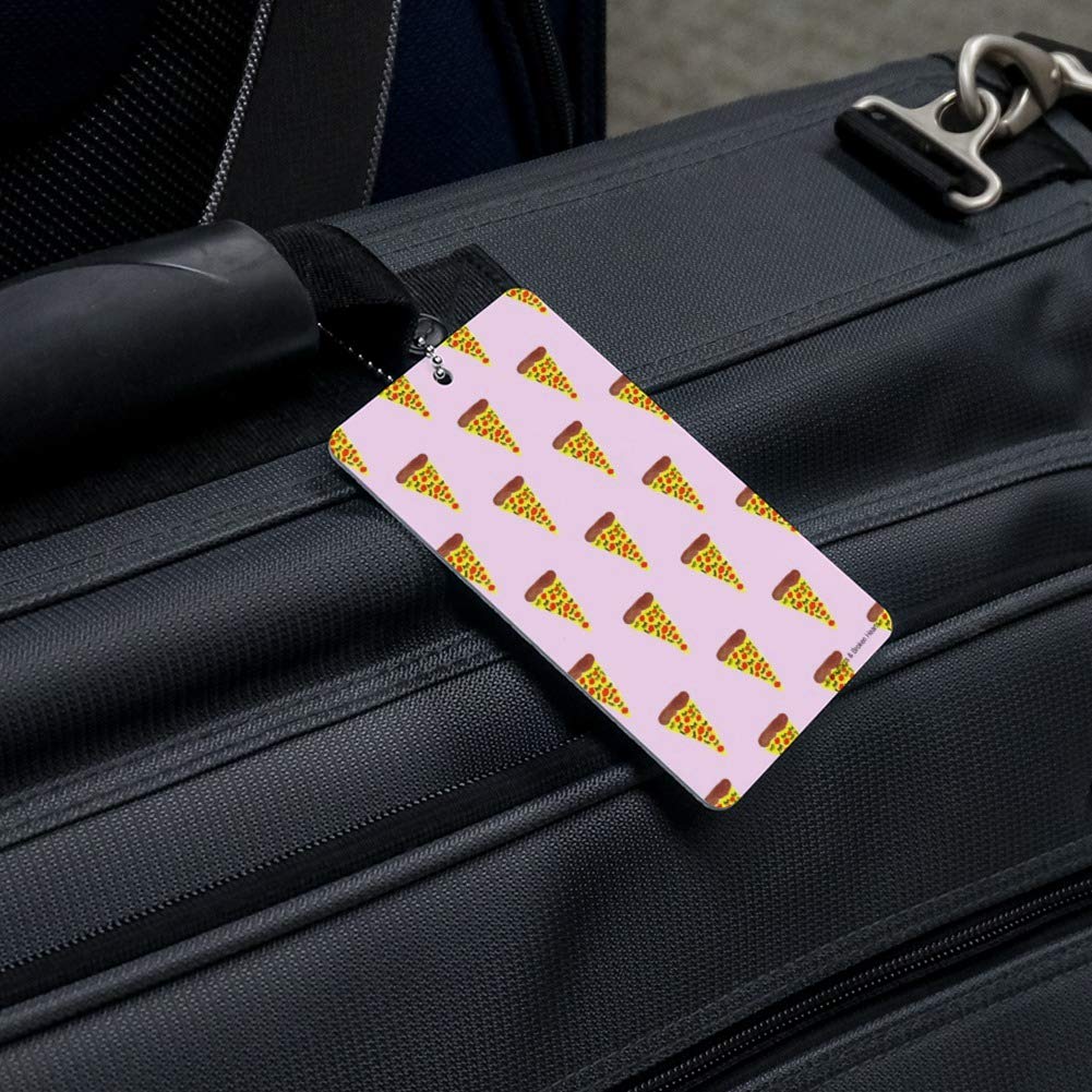Stylish Pizza Eyelashes Pattern Luggage Tag - Durable Suitcase ID Card Holder for Travel Bags - Perfect for Carry-Ons, Checked Luggage & Backpack Identification