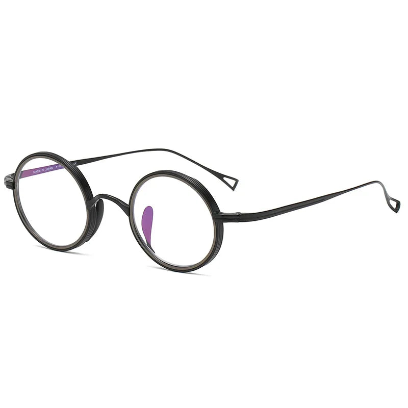 Stylish Aimee Unisex Full Rim Round Titanium Acetate Eyeglasses Frame 112122 - Lightweight & Durable for Work, Reading & Everyday Wear