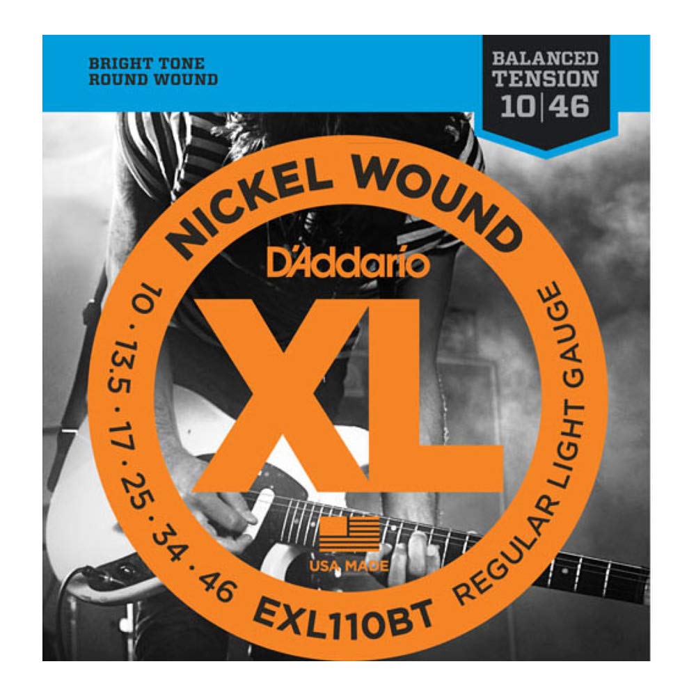 D'Addario EXL110BTx5 Electric Guitar Strings - 5 Sets, Balanced Tension, Regular Light Gauge (10-46) - Perfect for Rock, Blues & Studio Recording