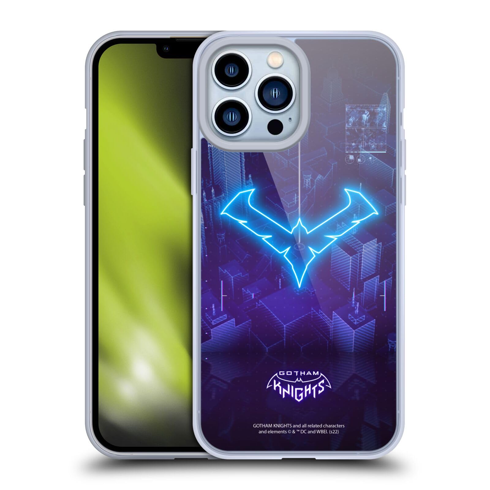 Officially Licensed Gotham Knights Nightwing Character Art Soft Gel Case for Apple iPhone 13 Pro Max - Durable Protection with Stylish Superhero Design | Perfect for DC Fans, Cosplay Events & Everyday Use
